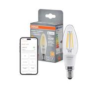 OSRAM Lampada LED SMART+ B40 4W E14 candela trasparente bianco caldo | SMART+ MATTER Filament Dimmable Classic, LED Lamps, Chiaro, 15000 h, confezione da 1