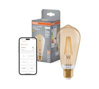 OSRAM Lampada LED SMART+ E53 6W E27 Filamento Edison Dorato | SMART+ MATTER Filament Dimmable Classic, LED Lamps, Oro, 15000 h, confezione da 1