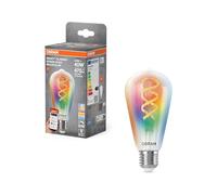 OSRAM Lampada LED SMART+ Edison 40 Filament E27, RGBW, compatibile con Matter, connessione WiFi, controllo tramite app e voce, 4,8 W, multicolore, dimmerabile