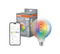 OSRAM Lampada LED SMART+ Globe 125 Filament E27, RGBW, compatibile con Matter, WiFi, controllabile tramite app e assistente vocale, multicolore, dimmerabile