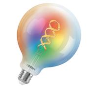 OSRAM Lampada LED SMART+ Globe 125 Filament E27, RGBW, compatibile con Matter, WiFi, controllabile tramite app e assistente vocale, multicolore, dimmerabile