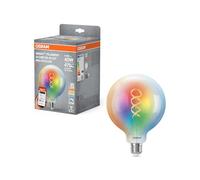 OSRAM Lampada LED SMART+ Globe 125 Filament E27, RGBW, compatibile con Matter, WiFi, controllabile tramite app e assistente vocale, multicolore, dimmerabile