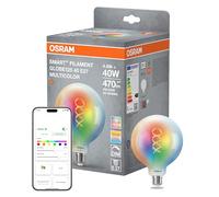OSRAM Lampada LED SMART+ Globe 125 Filament E27, RGBW, compatibile con Matter, WiFi, controllabile tramite app e assistente vocale, multicolore, dimmerabile