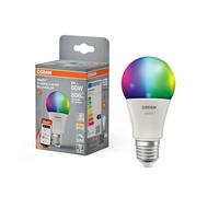 OSRAM Lampada LED SMART+ Matter A60, forma a lampadina, 9W E27 RGBW, dimmerabile, controllabile tramite app e voce, compatibile con Alexa, Google, Apple, WiFi