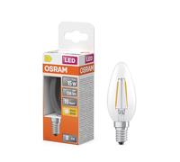 OSRAM Lampada LED Star candela forma B15 filamento, 2700 K bianco caldo, 1 W, E14, trasparente, 136 lm, 15.000 h, per piccoli apparecchi di illuminazione, apparecchi decorativi