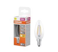 OSRAM Lampada LED Star Candle Shape B25 a filamento, 2700 K bianco caldo, 1,8 W, E14, trasparente, 250 lm, 15.000 ore, per lampadari, apparecchi decorativi
