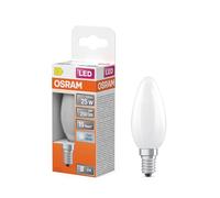 OSRAM Lampada LED Star Candle Shape B25 a filamento, 4000 K bianco freddo, 1,8 W, E14, satinata, 250 lm, 15.000 h, per luoghi di lavoro, lampadari, antiabbagliamento