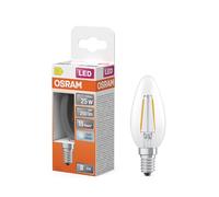 OSRAM Lampada LED Star Candle Shape B25 a filamento, 4000 K bianco freddo, 1,8 W, E14, trasparente, 250 lm, 15.000 ore, per luoghi di lavoro, lampadari