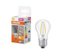 OSRAM Lampada LED Star Globe P25 Filament, 2700 K bianco caldo, 1,8 W, E27, trasparente, 250 lm, per lampade da tavolo, lampade decorative, illuminazione d'accento, 15.000 ore
