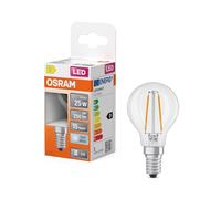 OSRAM Lampada LED Star Globe P25 Filament, 4000 K bianco neutro, 1,8 W, E14, trasparente, 250 lm, per lampade da tavolo, lampade decorative, illuminazione d'accento, 15.000 ore