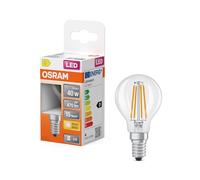 OSRAM Lampada LED Star Globe P40 Filamento 3,4W Trasparente E14 | LED Star Classic P 40 Filament, LED Lamps, Chiaro, 15000 h, confezione da 1