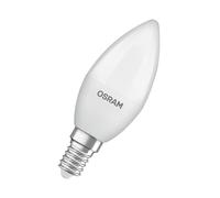 OSRAM Lampada LED Star mini candela E14 opaca 2700K bianco caldo confezione da 3, LED a filamento, resistente agli urti, senza UV, 15000 ore, forma decorativa B, ideale per soggiorni