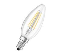 OSRAM Lampada LED Star Mini Candle E14 trasparente 6500K bianco freddo, LED a filamento, forma B decorativa, senza mercurio, 15000 ore, luce istantanea, lampadario