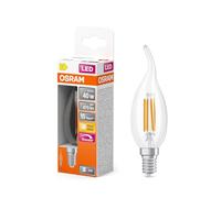 OSRAM Lampada LED Superstar Classic BA40 Windgust Filament dimmerabile, 2700 K bianco caldo, 3,4 W, E14, trasparente, 470 lm, 15.000 h, per lampadari, applique