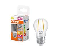 OSRAM Lampada LED Superstar P25 Globe Filament dimmerabile, 2700 K bianco caldo, 1,8 W, E27, trasparente, 250 lm, 15.000 h, per lampade da tavolo, lampade decorative, illuminazione d'accento