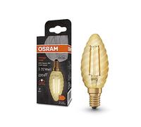 OSRAM Lampada LED Vintage 1906 Classic BW FIL, E14, tortiglione, oro, 2.5W, 220lm, 2400K, luce bianca molto calda, filamento magnetico, basso consumo energetico, lunga durata