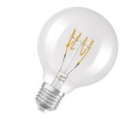 OSRAM Lampada LED Vintage 1906 Classic Globe80 FIL, E27, globo, trasparente, 4.8W, 470lm, 2700K, luce bianca calda, dimmerabile, filamento ultra sottile, basso consumo energetico, lunga durata