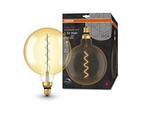 OSRAM Lampada LED Vintage 1906 vetro dorato, 4,8W, 400lm, forma Globo con diametro 200mm e attacco E27, luce bianca calda, filamento a spirale, dimmerabile, durata fino a 15.000 ore