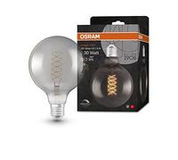 OSRAM Lampada LED Vintage 1906 vetro fumé, 7,8W, 360lm, forma Globo con diametro 125mm e attacco E27, luce bianca calda, filamento a spirale, dimmerabile, durata fino a 15.000 ore