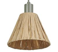Osram Lampadario a sospensione Decor Raffia verde-marrone in rafia e metallo, E27, diametro 200 mm, paralume in materiale riciclato, sostenibile grazie alla sorgente luminosa sostituibile, facile da