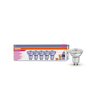 OSRAM Lampade a LED dimmerabili con attacco GU10, risparmio energetico, sostituzione di 50 W, durata molto lunga (25.000 H), angolo di irradiazione 36°, bianco caldo, PAR16 50 36° 4,5 W/3000 K GU10,