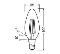 OSRAM Lampadina LED a filamenti E14 1,2W 4000K 255lm Osram