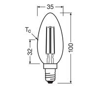 OSRAM Lampadina LED a filamenti E14 2,2W 4000K 470lm 4099854255090