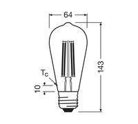OSRAM Lampadina LED a filamenti E27 3,8W 2.700K Osram