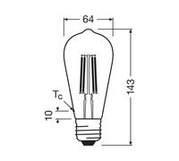 OSRAM Lampadina LED a filamenti E27 3,8W 4.000K Osram