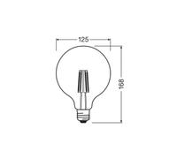 OSRAM Lampadina LED a filamenti G125 E27 7,2W 2.700K Osram