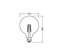 OSRAM Lampadina LED a filamenti G125 E27 7,2W 4.000K 4058075839625