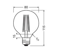OSRAM Lampadina LED a filamenti G80 E27 2,2W 2.700K Osram