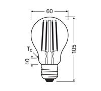 OSRAM Lampadina LED E27 2,2W a incandescenza 2.700K 470lm Confezione da 2 Osram