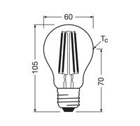 OSRAM Lampadina LED E27 2,2W a incandescenza 4.000K 470lm confezione da 2 Osram