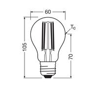 OSRAM Lampadina LED E27 5W a incandescenza 4.000K 1055lm confezione da 2 Osram