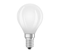 Osram Energy Class nella classica forma mini sferica, 2,2 W / 470 lm, EEK A, luce bianca fredda (4000 K), CRI 80, realizzata in vetro satinato senza piombo, attacco E14, IP20, diametro 45 mm.