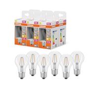 OSRAM Lámpara LED Superstar A25 con filamento en forma de bombilla regulable, 2700 K blanco cálido, 1,8 W, E27, transparente, 250 lm, 15.000 h, para lámparas de techo y de pie.,6-Pack