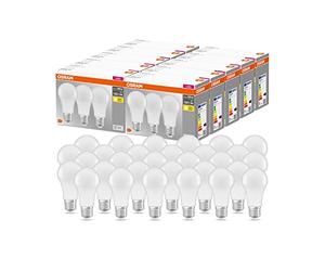 OSRAM LED Base Classic A, a forma di lampadina con base E27, non dimmerabile, sostituisce 100 Watt, opaco, bianco caldo - 2700 Kelvin, 10 x confezione da 3
