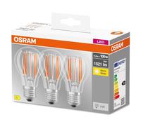 OSRAM Led Base Classic A100, Lampade Led A Filamento Chiaro In Vetro Per Base E27, Forma Di Lampadina, Bianco Caldo 2700K, 6 X 6 X 10.5 Cm