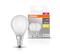 Osram LED Base Classic Lampada P/LED E14, 4 W, 40 W di ricambio, Warm White, 2 pezzi