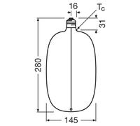 OSRAM LED Big Elipse Oval E27 4,8W 818 Filamento marrone dimmerabile Osram