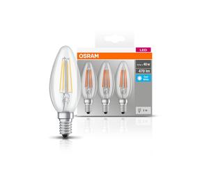 OSRAM LED candela E14 4W filamenti 4.000K 470lm 3x Osram
