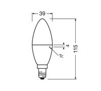 OSRAM LED Classic Star, candela, opaca, E14, 7,5 W, 2.700 K Osram