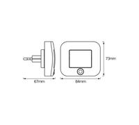OSRAM LUNETTA Luce notturna con sensore Hall bianca; sensore di movimento; sensore di luce diurna; Tecnologia LED; Grado di protezione IP20; Potenza assorbita: 0,7 W; inserto presa