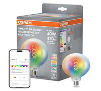 OSRAM Lampada LED SMART+ Globe 125 Filament E27, RGBW, compatibile con Matter, WiFi, controllabile tramite app e assistente vocale, multicolore, dimmerabile