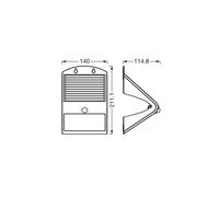 OSRAM ENDURA BUTTERFLY proiettore solare, nero, 4W, 500lm, sensore di movimento e luce, luce per esterni, batteria ricaricabile, ecologico, lunga durata, facile da installare, IP65, 4000K.