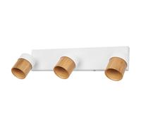 OSRAM LED Spot Half Wood Line Ceiling Spotlight 3x GU10, White/Wood decor, Steel