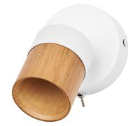 OSRAM LED Spot Half Wood Line Ceiling Spotlight GU10, Wall Spot, White/Wood deco