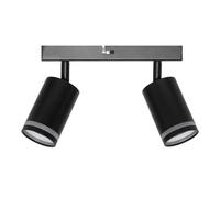 OSRAM LED Spot Pulse Ceiling Spotlight 2x GU10, Plate, Black, Aluminium/Steel/Polycarbonate, Ring, Simple wired