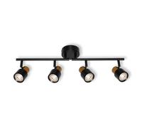 OSRAM LED Spot Sectoral ceiling spotlight 4x GU10, head rail, Black/Gold, Aluminium/Steel, textile cable, gold ring